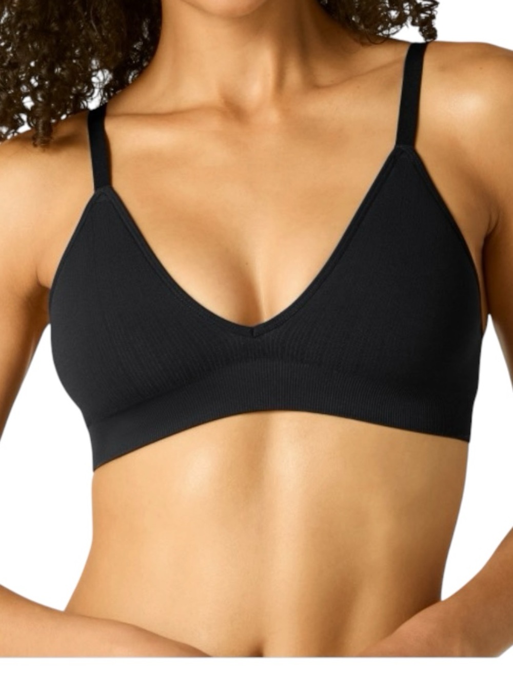 Bombas S/M black seamless triangle bralette